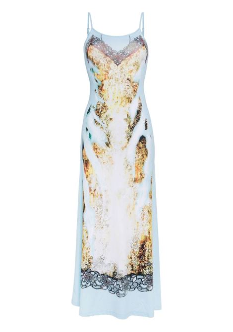 Bbay blue graphic-print slip dress - women