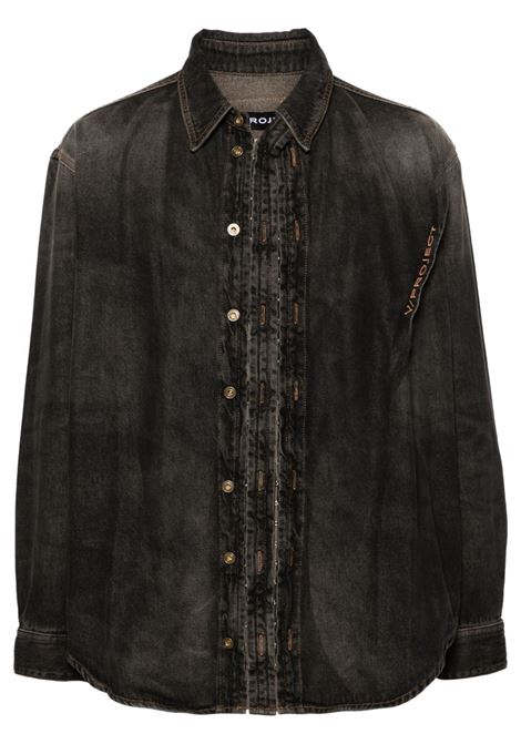 Camicia denim asimmetrica in nero - uomo Y/PROJECT | 207SI004VNTGBLK