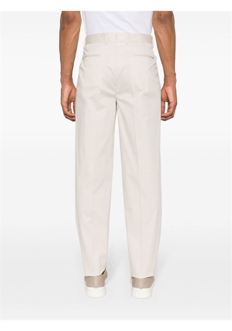 Beige mid-rise pleated chino trousers - men ZEGNA | 77PM12715F00A7