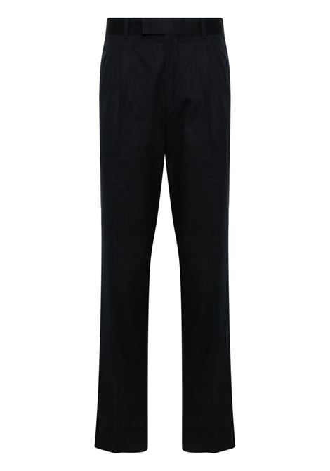 Blue mid-rise pleated chino trousers - men ZEGNA | 77PM12715F06A7