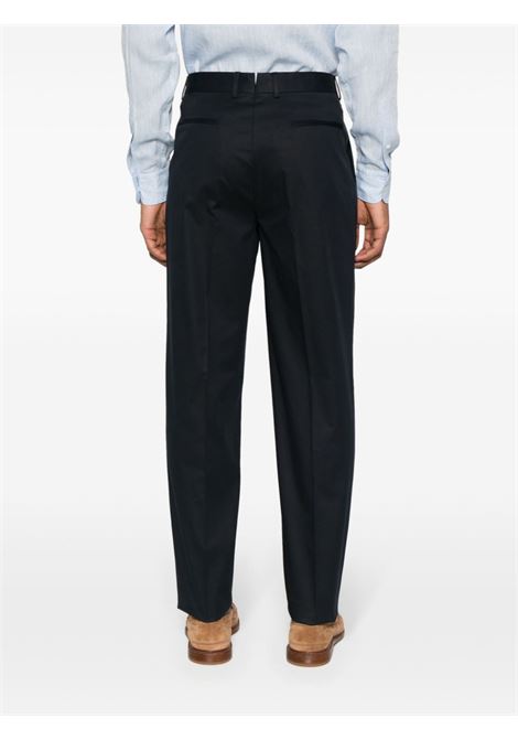 Blue mid-rise pleated chino trousers - men ZEGNA | 77PM12715F06A7