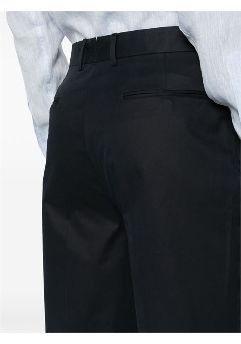 Blue mid-rise pleated chino trousers - men ZEGNA | 77PM12715F06A7