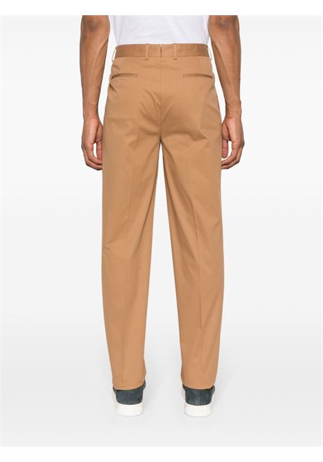 Brown mid-rise pleated chino trousers - men ZEGNA | 77PM12715F17A7