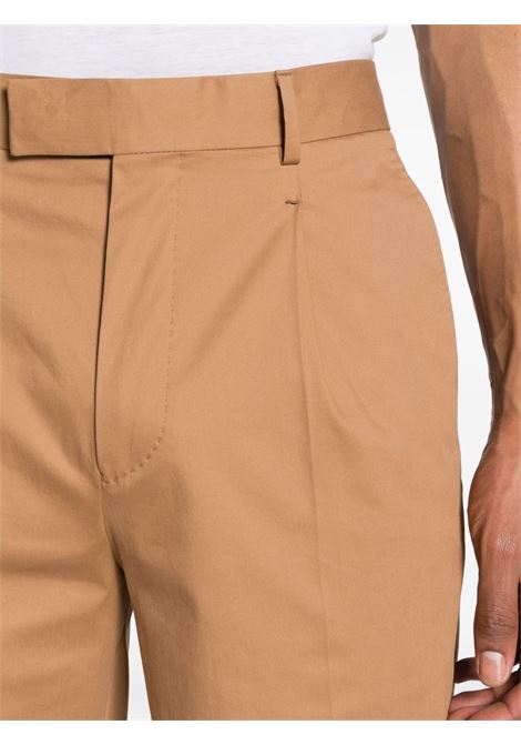 Brown mid-rise pleated chino trousers - men ZEGNA | 77PM12715F17A7