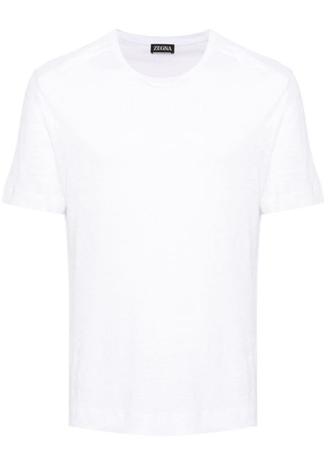 T-shirt girocollo in bianco - uomo