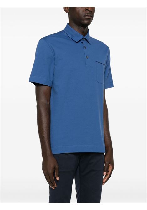 Blue piqué polo shirt - men ZEGNA | UD392A7D752A07