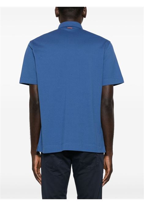 Blue piqué polo shirt - men ZEGNA | UD392A7D752A07