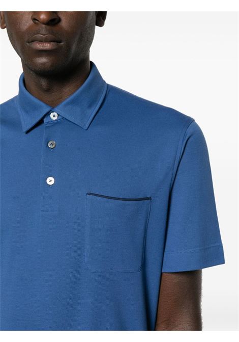 Blue piqué polo shirt - men ZEGNA | UD392A7D752A07