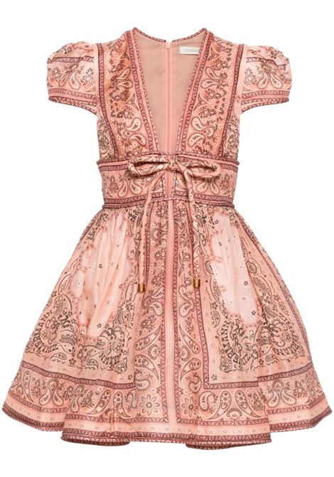 Mini abito con stampa matchmaker in rosa - donna ZIMMERMANN | 8808DMATPKBA