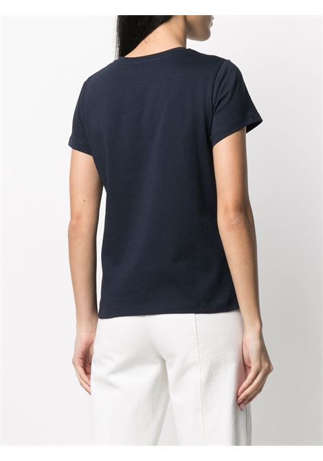 T-shirt con stampa logo in blu - donna A.P.C. | COBQXF26944IAK