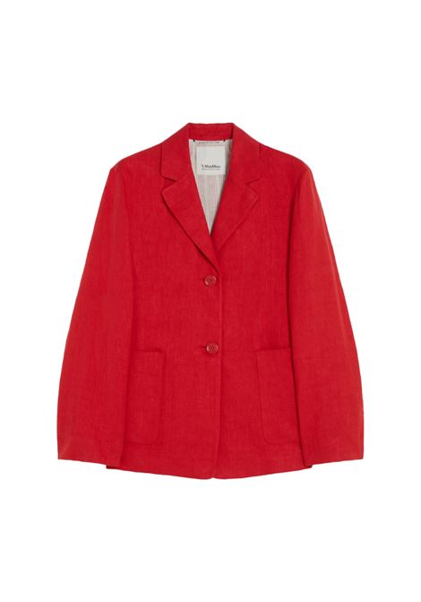 Giacca monopetto in lino olimpia in rosso S Maxmara - donna 'S MAXMARA | Giacche | 2519041023600004