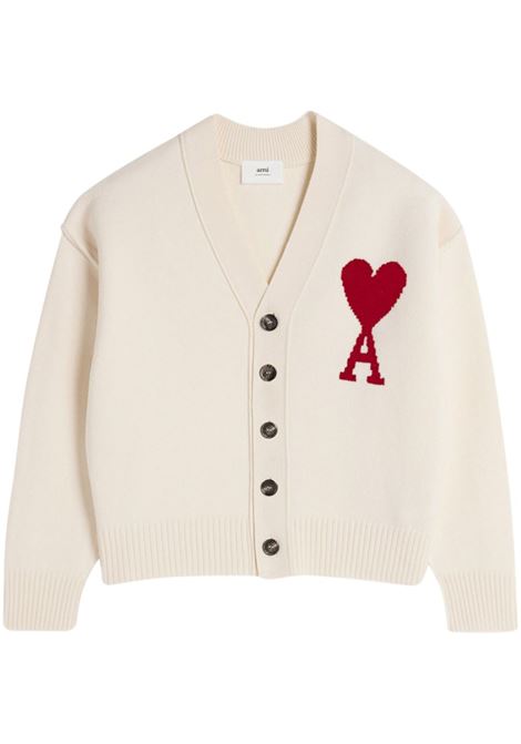 Cardigan Ami De Coeur in bianco - AMI PARIS unisex AMI PARIS | Maglie | BFUKC006018154