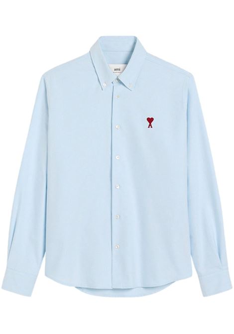 Light blue Ami de Coeur cotton shirt Ami paris - women AMI PARIS | Shirts | BFUSH063CO0031450