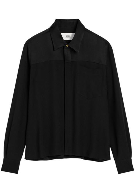 Camicia a maniche lunghe in nero Ami Paris - donna AMI PARIS | Camicie | FSH020AC0014001