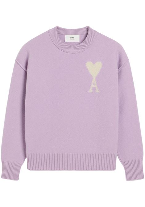 Maglione Ami de Coeur in lilla Ami paris - unisex AMI PARIS | Maglie | UKS090KN0090505