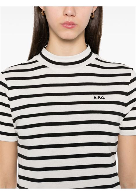 T-shirt Caroll in bianco e blu A.P.C. - donna A.P.C. | COHCAF26348TAT