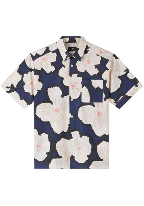 Blue floral-print shirt A.P.C. - men