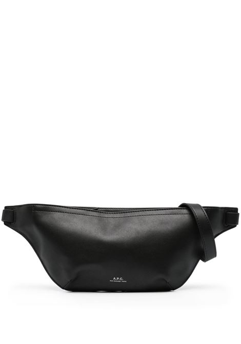 Black medium logo-print belt bag A.P.C. - men A.P.C. | PUAATH62223LZZ