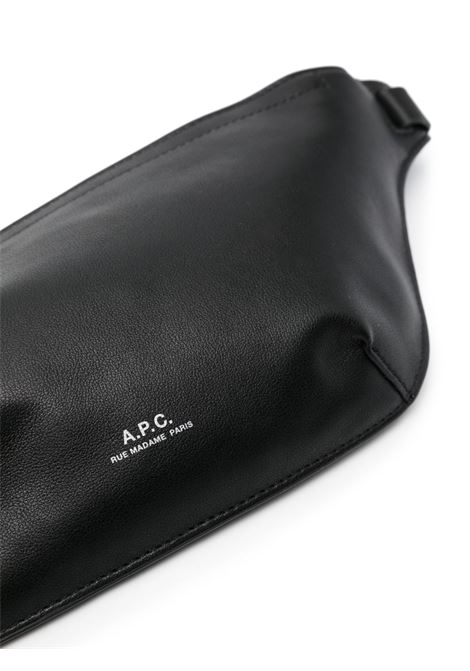 Black medium logo-print belt bag A.P.C. - men A.P.C. | PUAATH62223LZZ