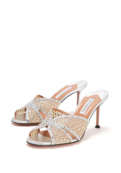 Mules in pelle in argento Aquazzura - donna AQUAZZURA | CLRMIDM0NPUCCC