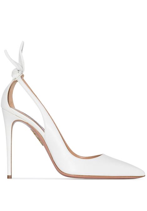 White Bow Tie 105mm pumps Aquazzura - women