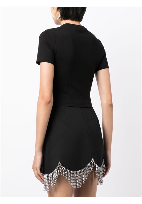 Black bustier-style crystal-embellished T-shirt - AREA women AREA | 0000T03184BLK