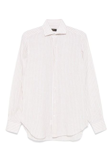 Beige striped shirt Barba - men