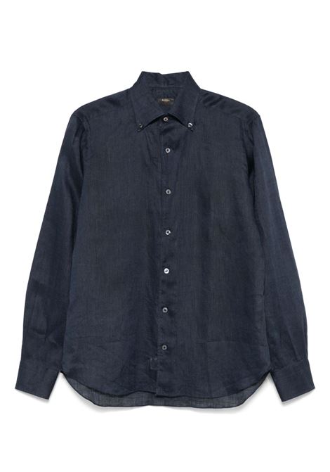 Blue linen shirt Barba - men