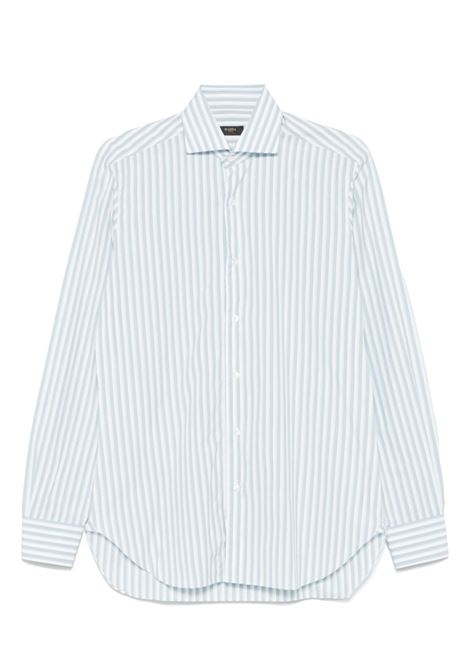 Camicia a righe in bianco e azzurro Barba - uomo