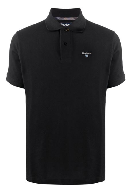 Black logo embroidered polo shirt Barbour - men