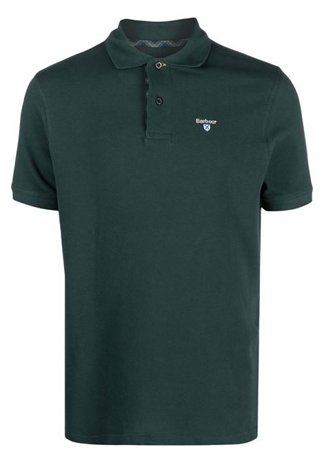 Forest green embroidered-logo polo shirt Barbour - men