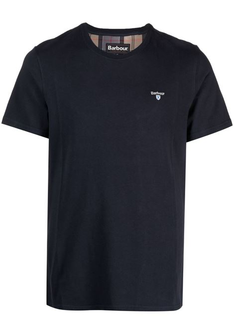 Blue embroidered-logo T-shirt - BARBOUR men BARBOUR | T-shirt | MTS0670NY31