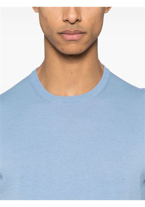 Light blue fine-knit T-shirt Caruso - men CARUSO | MK66Y7002570160