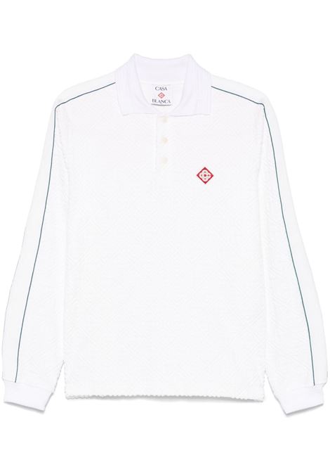 White monogram-pattern polo shirt Casablanca - men