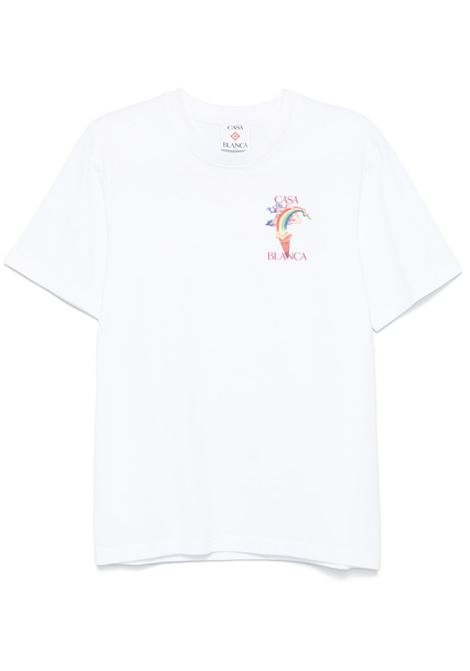 White graphic-print T-shirt Casablanca - men CASABLANCA | MPS25JTS00103NTR