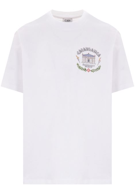 T-shirt con logo in bianco Casablanca - uomo CASABLANCA | MPS25JTS00108WHT