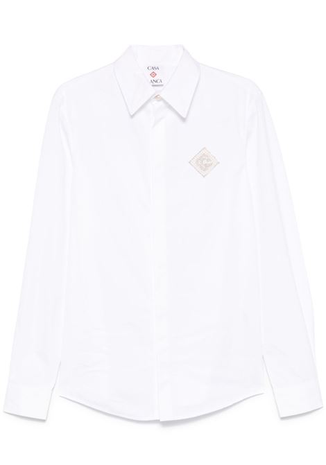 Camicia a maniche lunghe con monogramma in bianco Casablanca - uomo