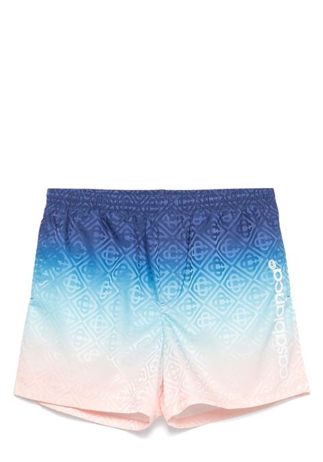 Blue printed swim shorts Casablanca - men CASABLANCA | MPS25TR22401BL