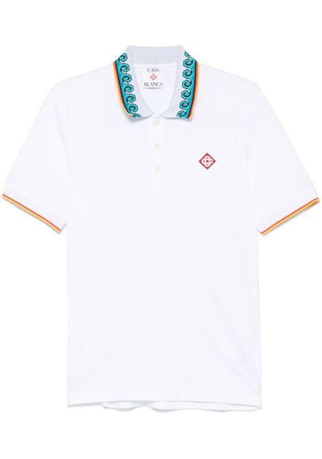 White piqué polo shirt Casablanca  - men CASABLANCA | Polo | MS25JTP00201EXWHT