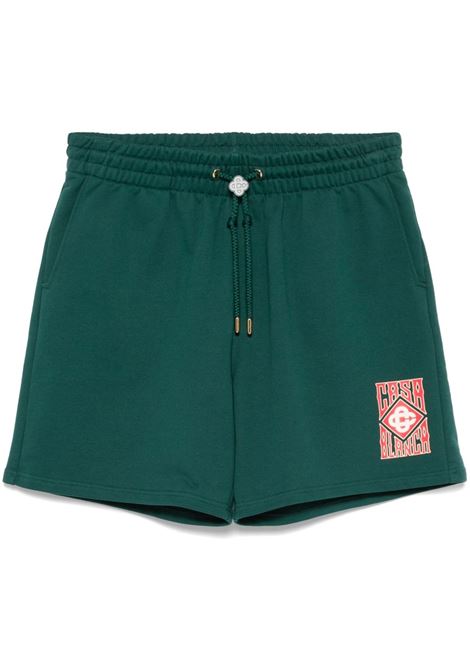 Shorts con logo in verde Casablanca - uomo