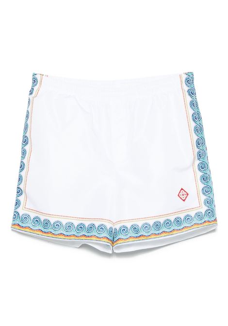 White Greca Wave swim shorts Casablanca - men CASABLANCA | MS25TR03202EXWHT