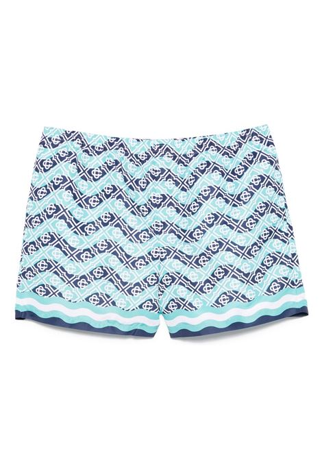 Blue printed swim shorts Casablanca - men CASABLANCA | MS25TR03204EXBL