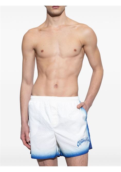 Blue and white faded-effect swim shorts Casablanca - men CASABLANCA | MS25TR22401BL