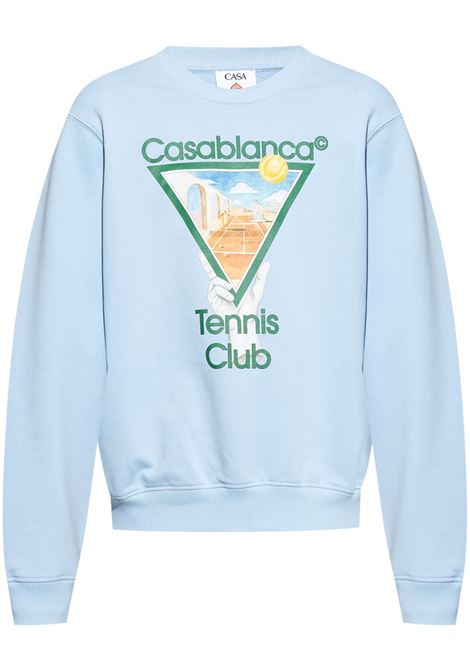 Felpa Metaphysical Tennis Icon in celeste Casablanca - uomo CASABLANCA | UMPS25JTP29303LGHTBL