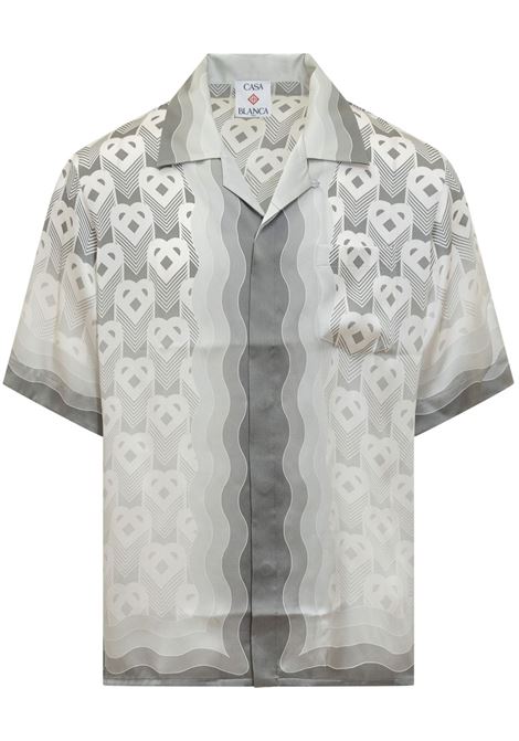 Camicia con stampa monogramma in grigio Casablanca - uomo