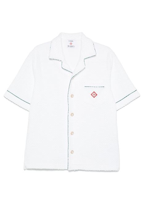 Camicia con monogramma in bianco Casablanca - unisex CASABLANCA | UMPS25SH08502OFFWHT