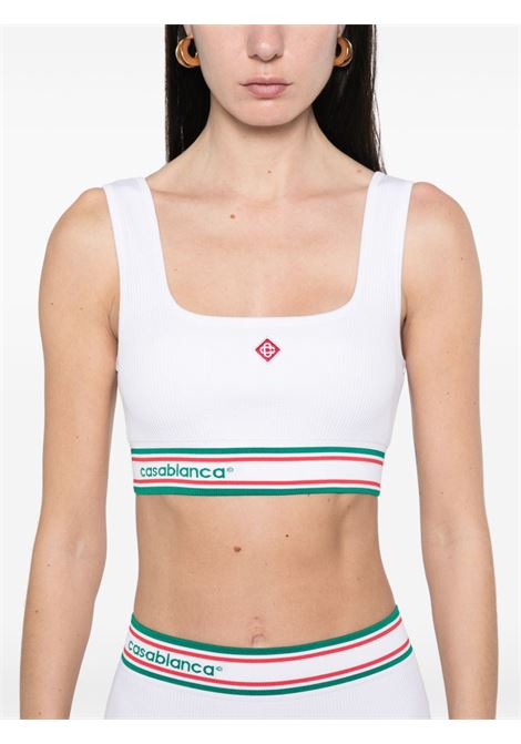 White seamless sports bra Casablanca - women CASABLANCA | WPS25ACT02601WHT