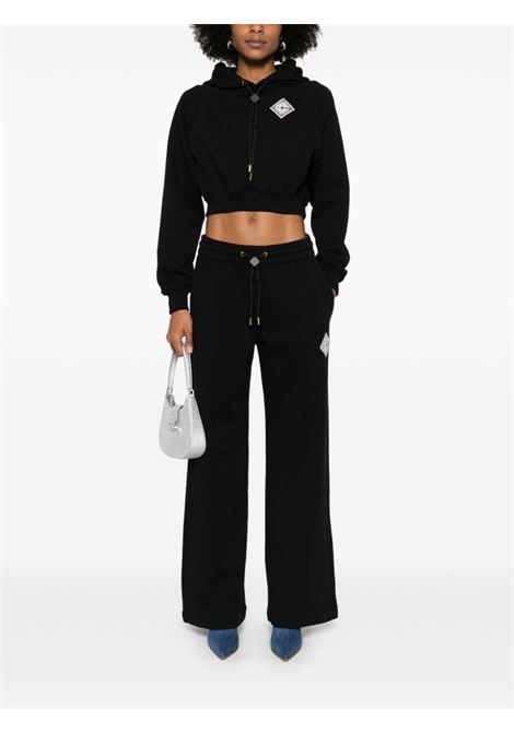 Black Embellished cropped sweatshirt  Casablanca - women CASABLANCA | WPS25JTP12002BLK