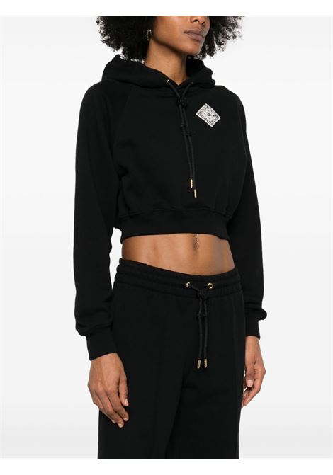 Black Embellished cropped sweatshirt  Casablanca - women CASABLANCA | WPS25JTP12002BLK