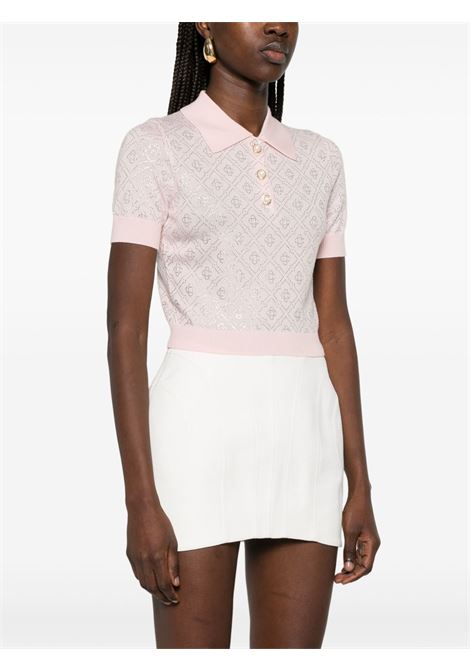 Pink crystal-monogram polo top Casablanca - women CASABLANCA | WPS25KW87401PNK